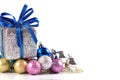 the Silver and blue Christmas decoration for Christmas holiday