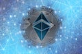 silver blue ether crypto currency connected with the network