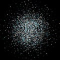 Silver blue glitter festoons falling confetti garlands holiday background vector illustration. Confetti dust falling