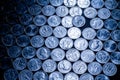 Silver blue quarters even spread pattern texture interesting design