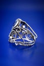 Silver Blue Sapphire Wire Wrap Ring-1