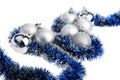 Silver and blue Xmas decoration Royalty Free Stock Photo