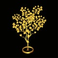 Silver Bodhi tree Isolated on black background. Royalty Free Stock Photo