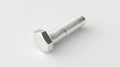 A silver bolt with a hexagonal head and threaded shaft. Royalty Free Stock Photo