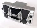 Silver Boom Box Stereo top angle