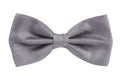 Silver bow tie isolated over white Royalty Free Stock Photo