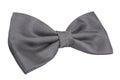 Silver bow tie isolated over white Royalty Free Stock Photo