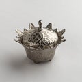 Silver bowl with floral pattern Royalty Free Stock Photo