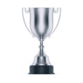 Silver bowl or trophy for second place at sport Royalty Free Stock Photo