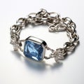 Cyanotype Diamond Bracelet With Blue Topaz Stones And Silver