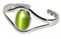 Silver bracelet with green stone