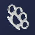 Silver brass knuckles Royalty Free Stock Photo
