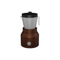Silver And Bronze Electric Moka Pot 3D Render Illustration On White