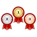 Silver, bronze and golden medals - award Royalty Free Stock Photo