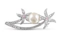Silver brooch with pearl