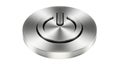 Silver brushed metal power on off button isolated technology Royalty Free Stock Photo