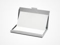 Silver business card case. 3d rendering Royalty Free Stock Photo