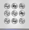 Silver business icons Royalty Free Stock Photo