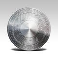 Silver byteball coin isolated on white background 3d rendering Royalty Free Stock Photo