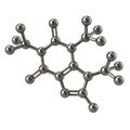 Silver caffeine molecule Royalty Free Stock Photo