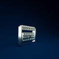 Silver Calendar icon isolated on blue background. Due date. Minimalism concept. 3d illustration 3D render Royalty Free Stock Photo