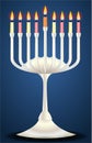 A silver candlestick for the day of Hanukkah
