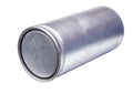 Silver capacitor isolated on a white background Royalty Free Stock Photo