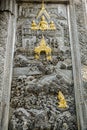 Silver carving decoration at the temple wall Royalty Free Stock Photo