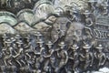 Thai style silver carving art on temple wall , Wat Srisuphan ,Chiang Mai, Thailand. Royalty Free Stock Photo