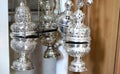 A silver censer or censer, an ecclesiastical object used in the Orthodox or Catholic liturgy. Royalty Free Stock Photo