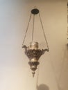 Silver censer or thurible on display at the Sacred Art Museum