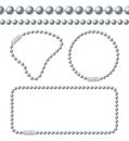 Silver Chain of Ball Links Set. Vector Royalty Free Stock Photo