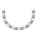 silver chain with black pearls gem jewelry icon Royalty Free Stock Photo