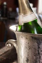 Silver champagne bucket Royalty Free Stock Photo