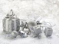 Silver christmas background Royalty Free Stock Photo