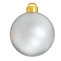 Silver Christmas Ball. 3D rendering. Isolated on a white background Royalty Free Stock Photo