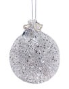 Silver Christmas ball with glitter, sequins and crystal