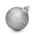Silver christmas ball isolated on white background Royalty Free Stock Photo