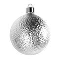 Silver christmas ball isolated on white background Royalty Free Stock Photo