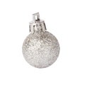 Silver Christmas ball isolated on white background. mock up for christmas, new year close-up