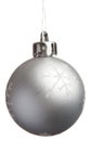 Silver Christmas ball with snowflakes Royalty Free Stock Photo