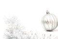 silver christmas ball on white Royalty Free Stock Photo