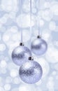 Silver Christmas Balls Ornament Over Elegant Grunge Royalty Free Stock Photo