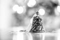 Silver Christmas Bell Ornaments Monochrome Royalty Free Stock Photo