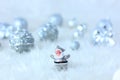 Silver christmas decorations Royalty Free Stock Photo