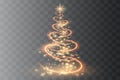 Silver Christmas tree on transparent background.Christmas abstract Royalty Free Stock Photo