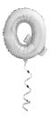 Silver chrome letter Q made of inflatable balloon with silver ribbon Royalty Free Stock Photo