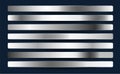 Silver chrome platinum aluminium metallic gradients set Royalty Free Stock Photo