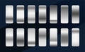 Silver chrome platinum or aluminium metallic gradients set Royalty Free Stock Photo