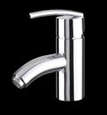 Silver chrome washbasin faucet Royalty Free Stock Photo
